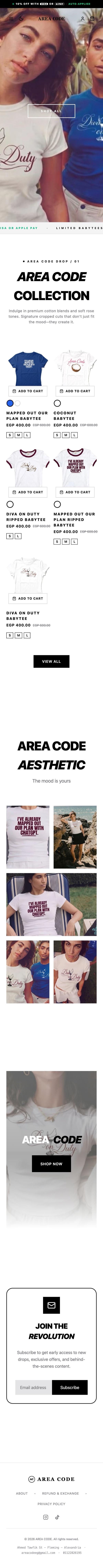 Area Code website on mobile