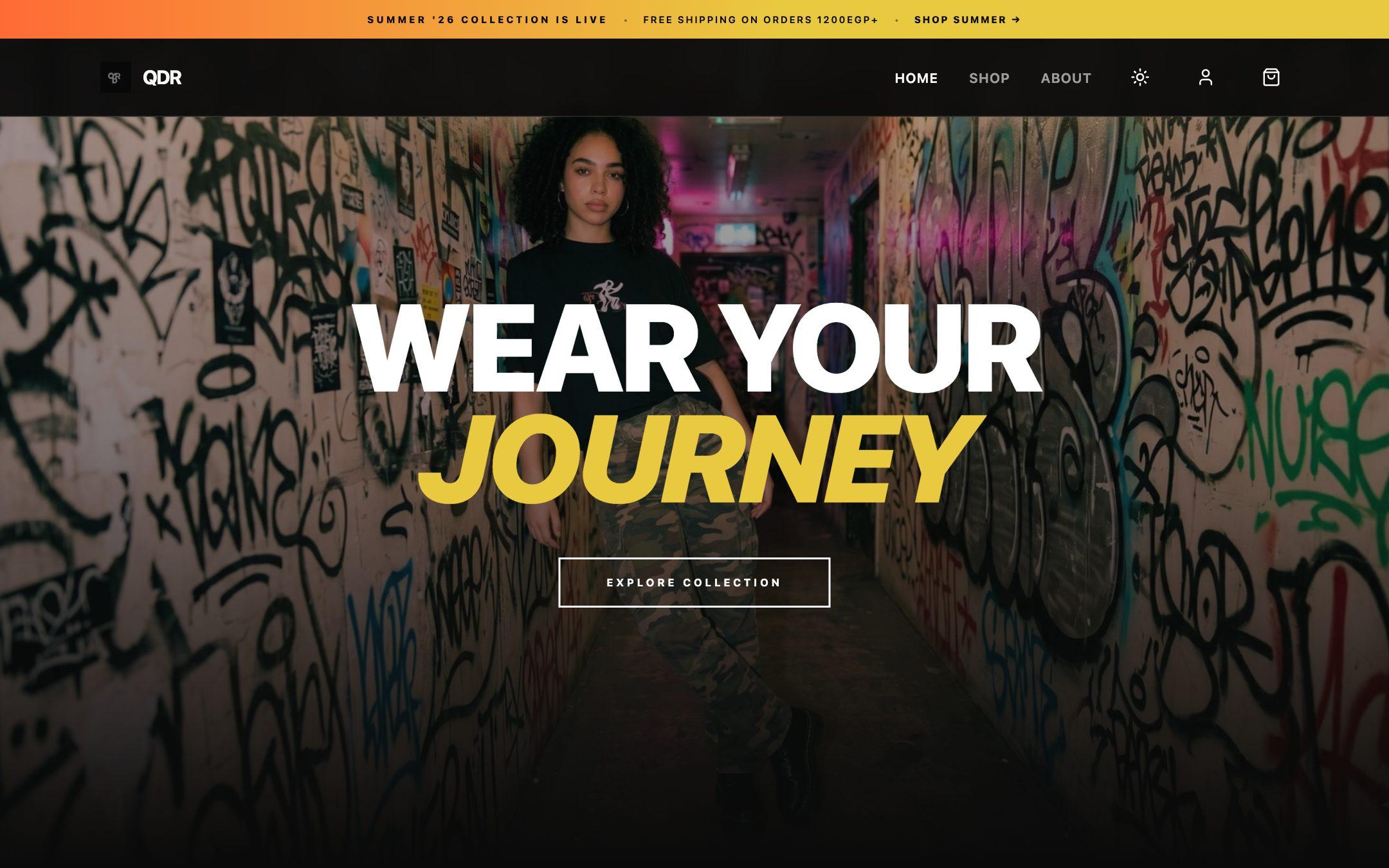 QDR website on desktop